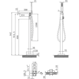 Bernstein Standarmatur freistehende Wannenarmatur Chrom