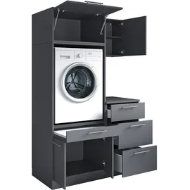 laundreezy Mehrzweckschrank-Set 68 x 200 x 118 cm Grau