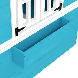 Outsunny Spielhaus mit Fenster und Tür Holz Blau