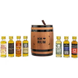 Kirsch Rum Rum Tasting Fass 41,7% Vol. 7x0,02l in Holzkiste