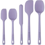 ChefAide 5-teiliges Silikon-Spatel-Set, lebensmittelechter Gummi-Spatel, verbesserter starker Griff mit ergonomischem Griff, hitzebeständig bis 315 °C, für antihaftbeschichtetes Kochgeschirr, Kochen