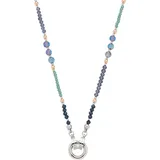 LEONARDO Charm-Kette "Halskette Natalina Clip&Mix", gold (edelstahlfarben, gelbgoldfarben, blau, türkis, schwarz), Halsketten, Damen, Edelstahl, L: 80 B: 8mm, mit Glasperle, B:8mm