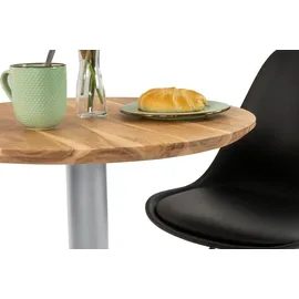 Sam Bistrotisch Schweizer Kante 60 cm Ø 75 cm Akazie naturfarben/silber