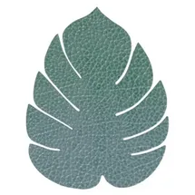 Lind DNA Glasuntersetzer Monstera Recyceltes Leder Hippo Pastell Grün, Maße: 14cm x 12cm, 989961