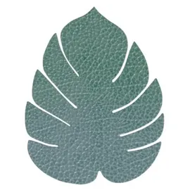 Lind DNA Glasuntersetzer Monstera Recyceltes Leder Hippo Pastell Grün, Maße: 14cm x 12cm, 989961