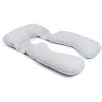 Doomoo Maxxy Schwangerschaftskissen und Stillkissen -Seitenschläferkissen - XXL-Format - Bio-Baumwolle & Öko-Tex & GOTS Zertifiziert - Mitwachsend mit kleinem, abnehmbarem Kissen, Little Dots Grey