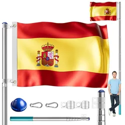 Fahnenmast Alu 630cm inkl Spanien-Flagge