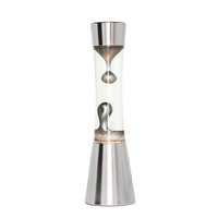 Lavalampe SANDRO 39cm Retro in Silber mit Leuchtmittel Tischlampe Magmalampe