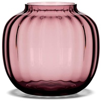 Holmegaard Vase H12.5 cm Primula Optisches Muster aus mundgeblasenem Glas, rot