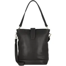 Plevier Bow Schultertasche Leder 30 cm Laptopfach schwarz