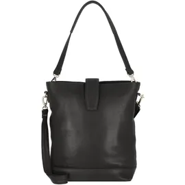 Plevier Bow Schultertasche Leder 30 cm Laptopfach schwarz