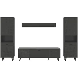 VCM MID.YOU Wohnkombination Linea grau schwarz B/H/T: ca. 331.00x195.00x40.00