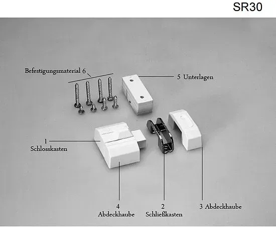 Ersatzteile für Schieberiegel Abus SR30 (Ersatzteil: Nr. 3 Abdeckhaube Schließkasten braun)