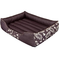 Hobbydog XXL PREKBR7 Dog Bed Prestige XXL 110X90 cm Brown with Flowers, XXL, Brown, 5.8 kg
