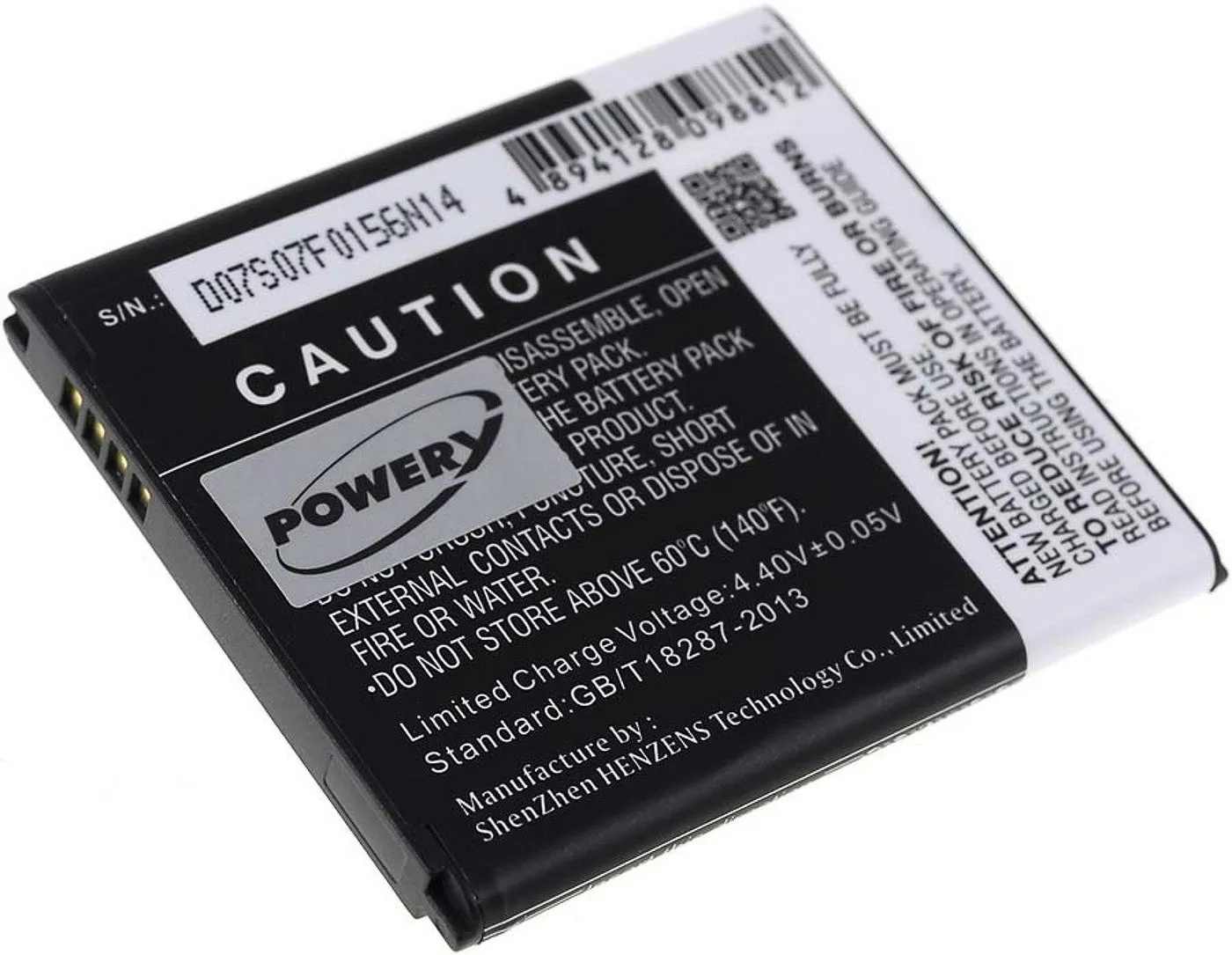 Powery Akku für Samsung Galaxy J1 Smartphone-Akku 1850 mAh (3.85 V) schwarz