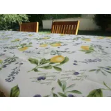 Rechteckige Tischdecke mit Zitronen- und Olivenmotiv, 100% Baumwolle, Größe: 140 x 300 cm, Made IN Italia!!!!!