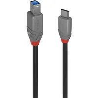 Lindy USB 3.2 Typ C an B Kabel, Anthra Line / USB 3.1 Gen1) USB-C® Stecker, USB-B Stecker 2.00m Schwarz