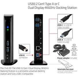 Club 3D CSV-1460 USB 3.0 Dual Display 4K60Hz Docking Station