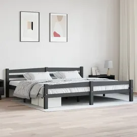 vidaXL Massivholzbett 200 x 200 cm Dunkelgrau