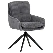 Landscape Drehsessel Olmo Cord 60 x 89 x 69 cm anthrazit