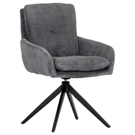 Landscape Drehsessel Olmo Cord 60 x 89 x 69 cm anthrazit