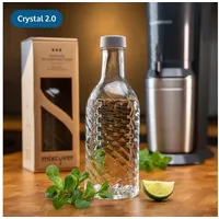 Mixcover Glasflasche kompatibel mit dem SodaStream Crystal 2.0 - einzigartiges Design und 10% mehr Volumen, Zubehör für Soda Stream, Glaskaraffe