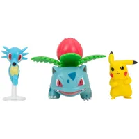 Jazwares Pokémon Battle Figure Set Figuren 3er-Pack Pikachu #2, Seeper, Bisaknosp 5 cm