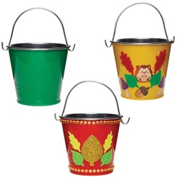 Mini Herbst Blecheimer (pro Set 5) Bastelbedarf Aufbewahrung