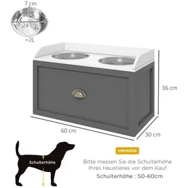 PawHut Hundenapf Grau - Gr.: onesize
