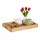 Relaxdays Serviertablett, Holz & MDF, HxBxT: 5 x 55 x 35 cm, Essenstablett mit Griffen, hoher Rand, rechteckig, Natur