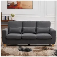 CANMOV Schlafsofa Canmov 2&3 Sitzer Sofa, Sofas Wohnzimmer mit Seitentasche & Kissen, kleines sofa, schlafsofa dauerschläfer, 176cm Breite, couch grau
