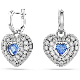 Swarovski Hyperbola Drop-Ohrhänger, Herz, Blau, Rhodiniert | OS