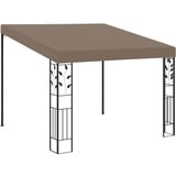 Willood Wand-Pavillon Anbaupavillon Sonnenschutz Pergola Gartenpavillon Terrassendach Überdachung Gartenzelt Partyzelt 3x3x2,5 m Taupe