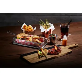 APS Servier-Frittierkorb 10 x 8.5 cm, H: 6.5 cm /// Edelstahl, Griff 9 cm /// -SNACKHOLDER- /// 40620 Miniature frying basket made of stainless steel, stainless steel,
