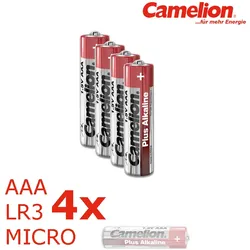 4 x Batterie Micro AAA LR3 1,5V PLUS Alkaline - Leistung auf Dauer - CAMELION