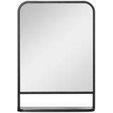 Homcom Wandspiegel mit 1 Ablagefläche schwarz 70L x 10,2B x 50H cm
