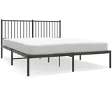 vidaXL Bettgestell mit Kopfteil Metall Schwarz 160x200 cm