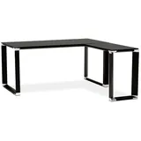 Kadima Design Eckschreibtisch Schwarz Glas-Metall | 170x160 cm L-Form Winkelwahl | Büro Computertisch Chrom | Ergonomisch Stilvoll Schreibtisch - Schwarz