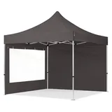 TOOLPORT Faltpavillon 3 x 3 m inkl. 2 Seitenteile Dunkelgrau