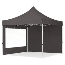 TOOLPORT Faltpavillon 3 x 3 m inkl. 2 Seitenteile Dunkelgrau