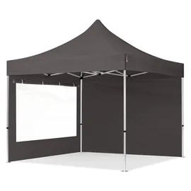 TOOLPORT Faltpavillon 3 x 3 m inkl. 2 Seitenteile Dunkelgrau