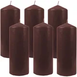 HS Candle Stumpenkerzen Ø6cm 6er Pack Braun Dunkel