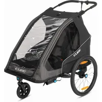 Cube Double Pure Kinderanhänger schwarz/grau 2026