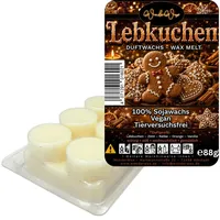 WonderWax Duftwachs WonderWax® Duftriegel 6 x Duftwachs Kreise Weiß, 100% Sojawachs (Lebkuchen), Duftrichtung: Lebkuchen