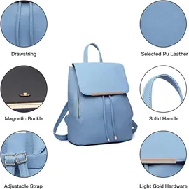 luxuskollektion Damen Rucksack Kunstleder Tunnelzug Cityrucksack