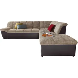 DOMO collection Ecksofa Kunstleder 2-Sitzer Braun