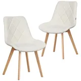 B&D home 4-Fußstuhl TANIA (Set, 2 St), gepolstert, Stuhlbeine aus Metall oder Massivholz wählbar weiß