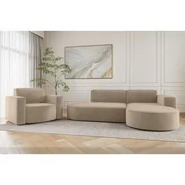Fun Möbel PALMA Sessel 98 x 98 x 74 cm beige