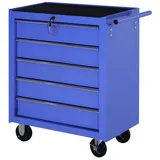 Homcom Werkzeugwagen Metall 67,5x33x77 cm blau unbestückt