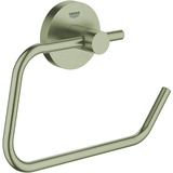 Grohe Essentials WC-Papierhalter (geeignet zum Bohren oder Kleben, langlebig), nickelgebürstet, 40689EN1